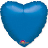 Синяя Шарик 45см сердце металлик Blue 1204-0031