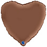 Шоколад Шар 45см Сердце Шоколад Сатин 1204-1212