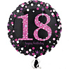 Юбилей Шар 45см Sparkling Birthday 18 pink 1202-2723