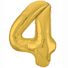 Цифры и числа Шар цифра "4", 101см Металлик Gold 1207-3815