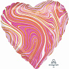 Мрамор Шар 45см Сердце Мрамор Pink 1204-1043