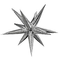 Серебряная Шар 3D ЗВЕЗДА 104см Составная Silver 1209-0460