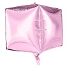 Розовая Шар 3D КУБ 35см Металлик Flamingo 1209-0436