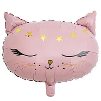 Котики Шар фигура Кошка голова розовая 1207-4959