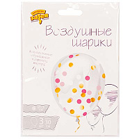 Розовая Шарики с конфетти белые розовые золото 1111-0982