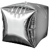 Серебряная Шар 3D КУБ 40см Металлик Silver 1209-0034