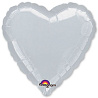 Серебряная Шарик 45см сердце металлик Silver 1204-0035