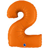 Цифры и числа Шар цифра "2", 101см Пастель Orange 1207-5383