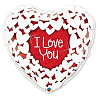  Шарик 45см ILY Сердца голографические 1202-1473