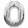 Цифры и числа Шарик цифра "0", Silver 81см 1207-4247