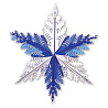  Украшение Снежинка 3 сереб/синяя, 60см 1410-0424