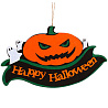 Вечеринка Хэллоуин Баннер Happy Halloween Тыква злая, фетр 1505-1836
