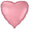 Розовая Шарик Сердце 45см Сатин Pink 1204-0952
