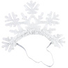  Ободок Снежинка на резинке белая блеск 1501-6166