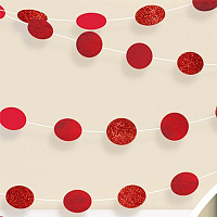 Красная Гирлянда Круги Apple Red блеск 2,1м 6шт 1505-1183