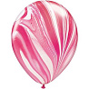 Мрамор Шарик Qualatex 28см Супер Агат Red White 1108-0443