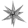 Серебряная Шар 3D ЗВЕЗДА 66см Составная Silver 1209-0455