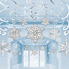 Снежинка Спирали Снежинки белые,серебряные, 30 шт 1501-3336