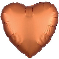 Оранжевая Шарик СЕРДЦЕ 45см Сатин Amber 1204-0738