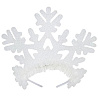  Ободок Снежинка с мишурой белая блеск 1501-6165