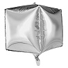Серебряная Шар 3D КУБ 35см Металлик Silver 1209-0435