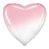 Розовая Шарик Сердце бис 45см Градиент розовый 1204-1001
