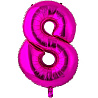  Шар цифра "8", 66см Fuchsia 1207-3695