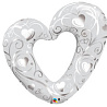  Шар фигура Сердце Вензель Silver White 1207-1604