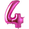  Шар цифра "4", 101см Pink 1207-2182