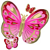 Бабочки Шар фигура Бабочки сердца Pink Gold Red 1207-4596