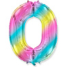 Цифры и числа Шарик цифра "0", 101см Радуга металлик 1207-3912