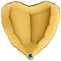 Золотая Шар сердце 45см Металлик Gold 5 1204-1472