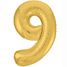 Цифры и числа Шар цифра "9", 101см Металлик Gold 1207-3820