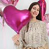Шар Сердце изгиб 45см Metallic Magenta
