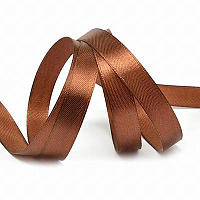 Кремовая Лента атласная шоколадная 12ммх27,4м 1509-0635