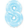 Цифры и числа Шарик цифра "8", 101см Pastel Blue 1207-4760