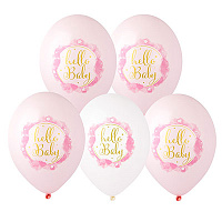 Я родился Шары 35см с рис. Hello Baby (девочка) 1103-3047