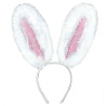  Ободок Ушки Кролика делюкс, бело-розовые 1501-5705