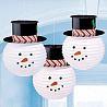  Фонарики бумажные Снеговик в шляпе, 3 шт 1410-0613
