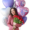 Шар 45см сердце 8 МАРТА Аппликация