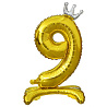Цифры и числа Шар цифра 9 Gold Корона, на подставке 1207-4952
