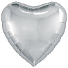 Серебряная Шар сердце 45см Металлик Silver, Россия 1204-0671
