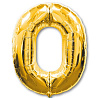 Цифры и числа Шар фигура цифра 0 Gold 1207-0251