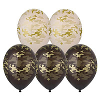 Камуфляж Шары 35см с рис. Камуфляж черный,бежевый 1103-3282