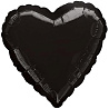 Черная Шар сердце 45см Пастель Black 1204-0674