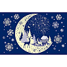 Новый год Наклейка светящаяся Сияющая Луна 33х48см 1501-6401