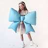 Шар фигура Бант голубой сатин