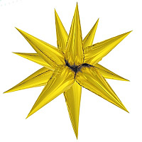 Золотая Шарик 3D ЗВЕЗДА 63см Составная Gold 1209-0243