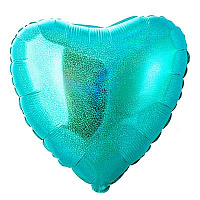 Бирюзовая Шар голографический СЕРДЦЕ 45см Tiffany 1205-0142
