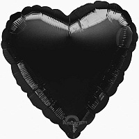 Черная Шарик СЕРДЦЕ 45см Пастель Black 1204-0528